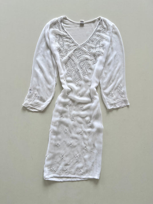 Embroidery Sheer Kurta-Bust 42