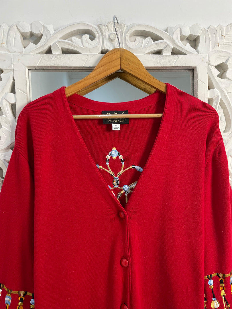 Embroidered Sweater-Bust 52