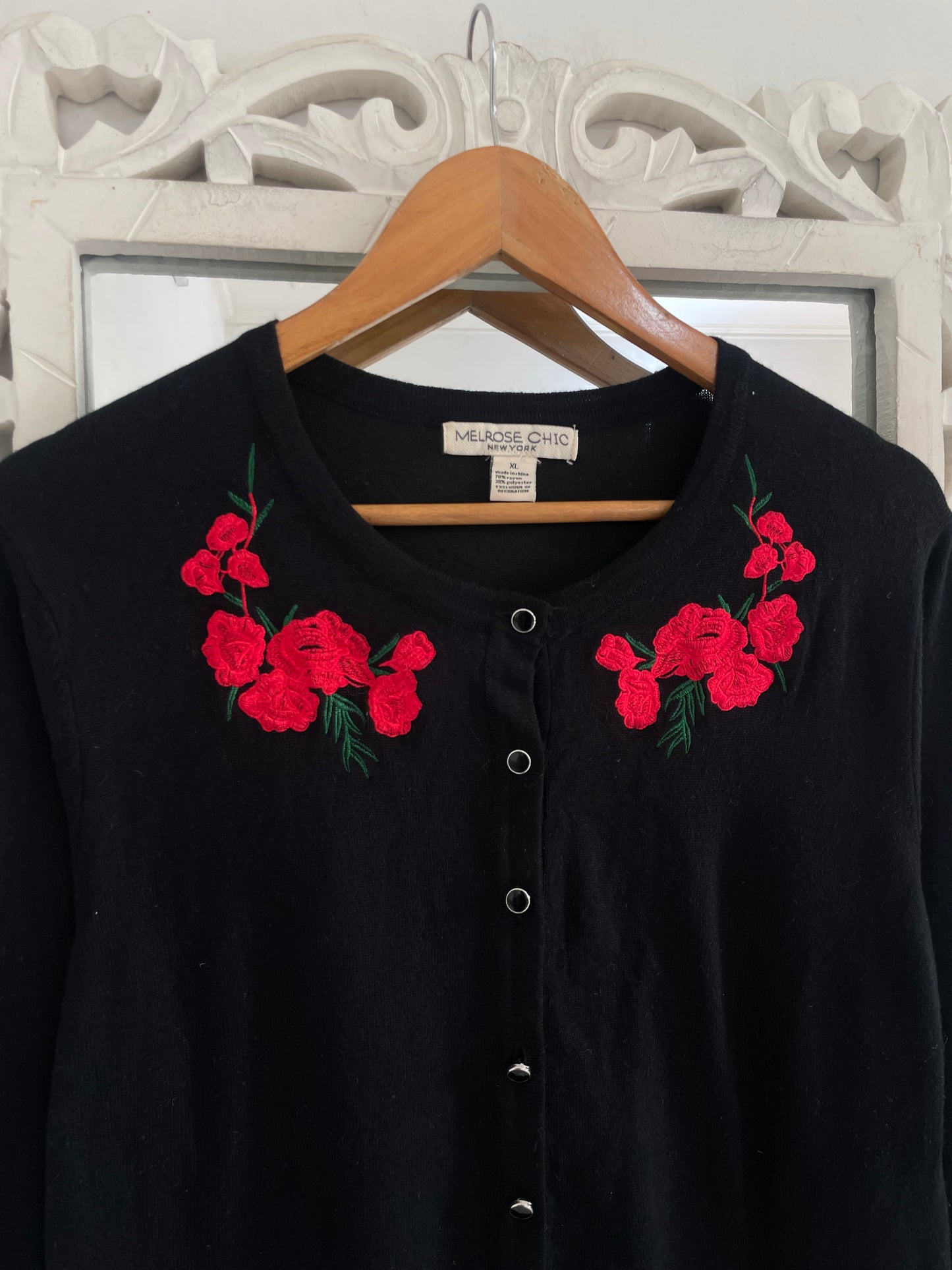 Melrose Chic Embroidered Vintage Sweater-Bust 42