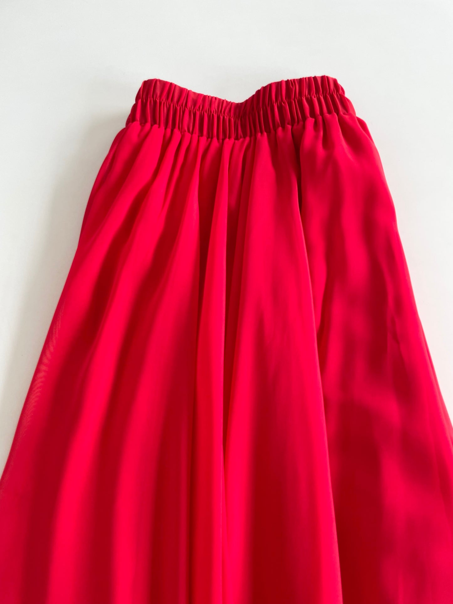 Flowy Red Skirt-Waist 28 to 38