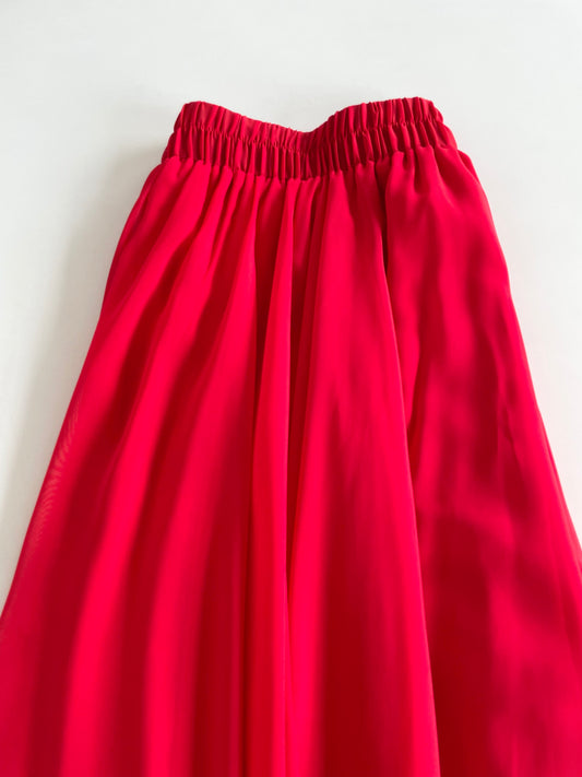 Flowy Red Skirt-Waist 28 to 38