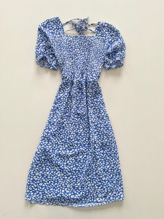 Floral Blue Dress-Bust 40 to 42