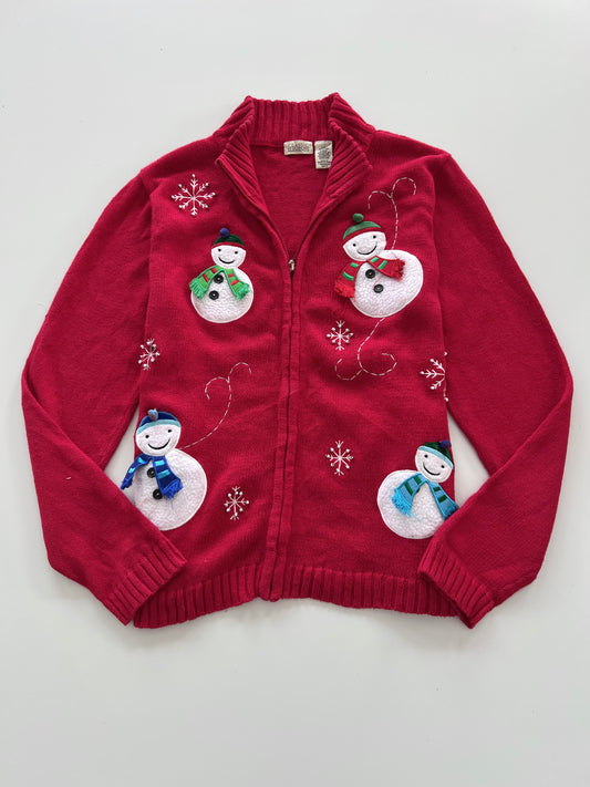 Classic Elements Christmas Zip Up Sweater-Bust 42