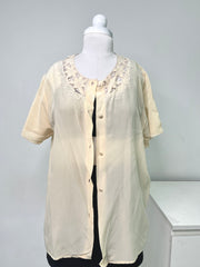 Milano Cutwork Pure Silk Shirt-Bust 42