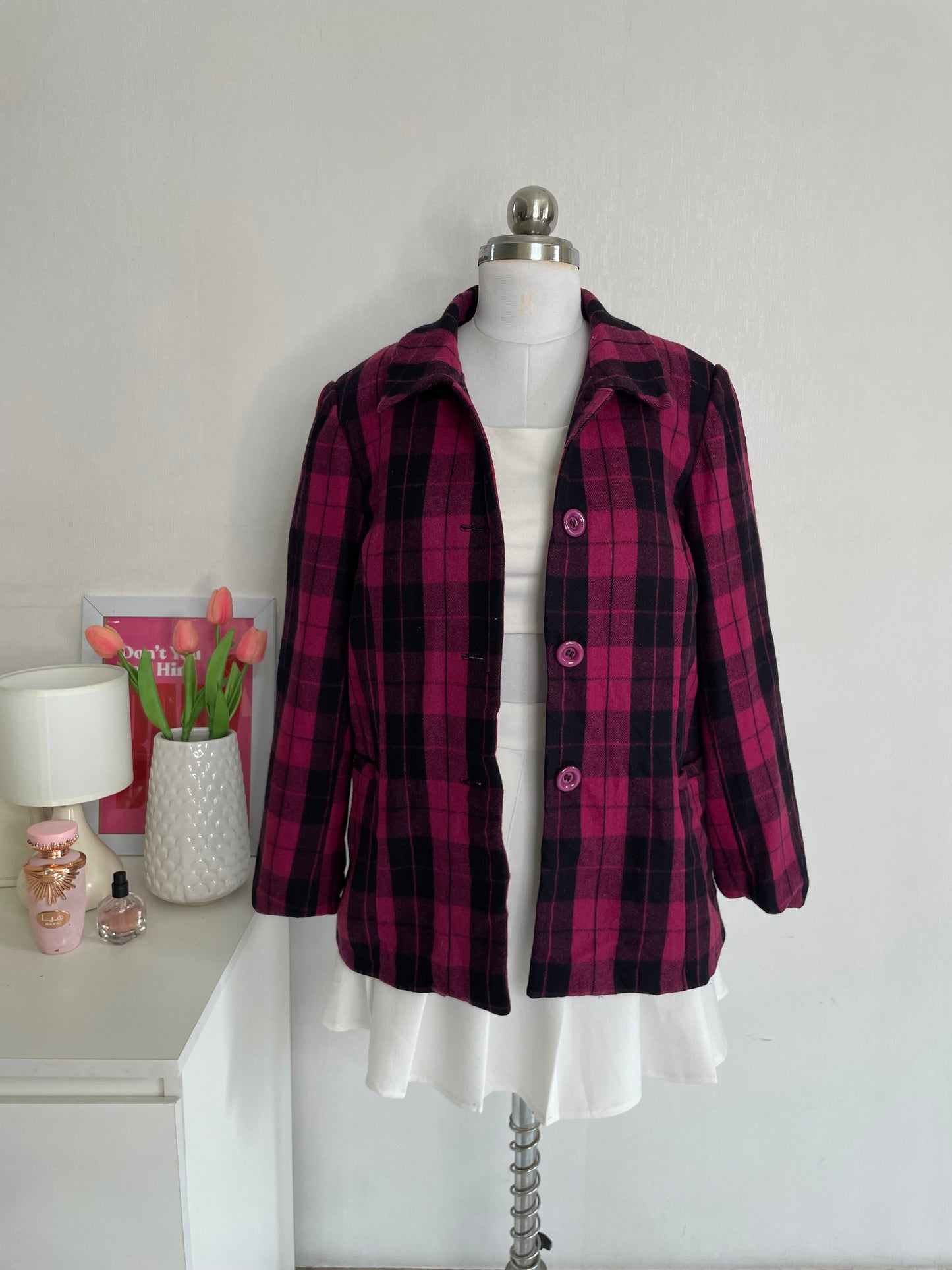 CHECKERED TWEED BLAZER- BUST 38