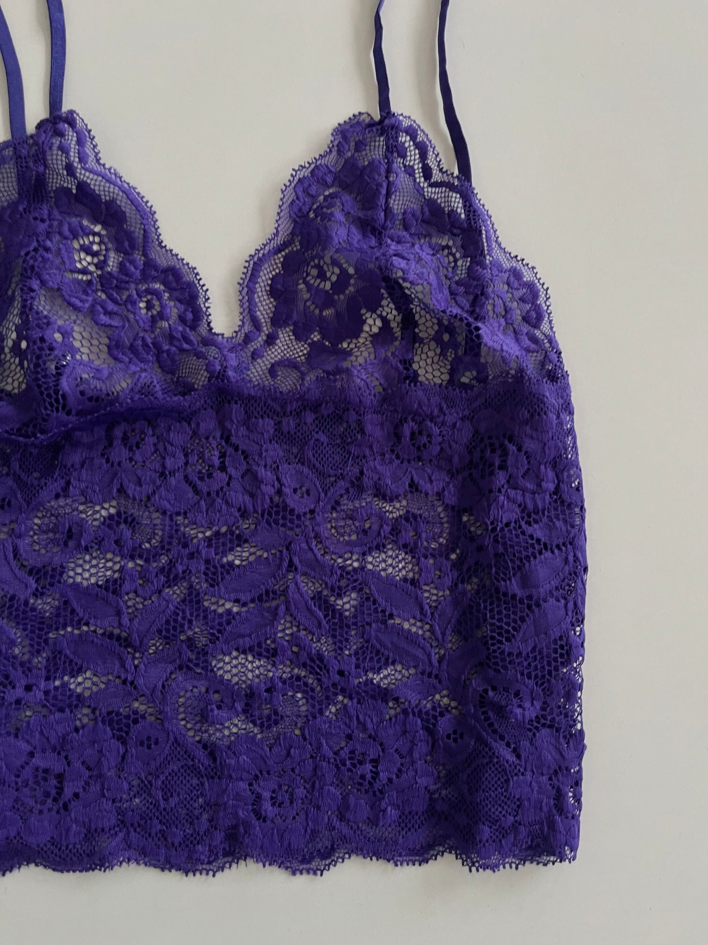 Purple Lace Sheer Top-Bust 30 to 32