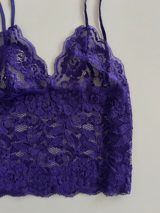Purple Lace Sheer Top-Bust 30 to 32