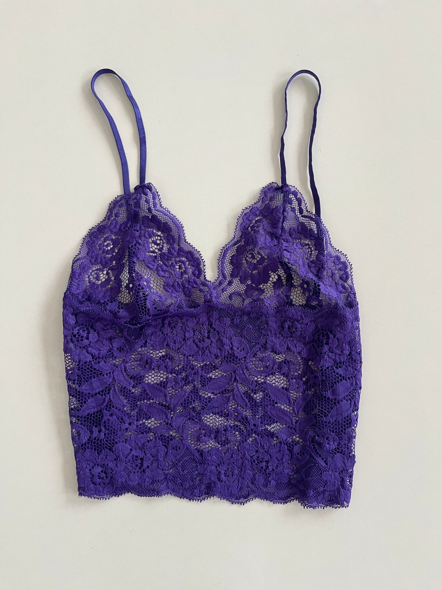 Purple Lace Sheer Top-Bust 30 to 32