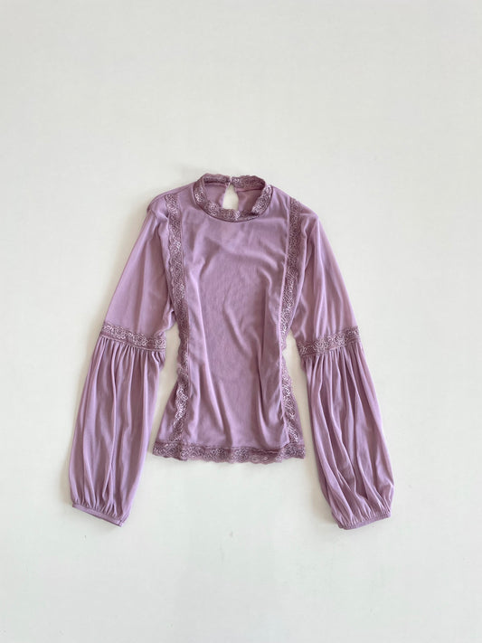 Vintage Lace Sheer Top-Bust 38 to 40