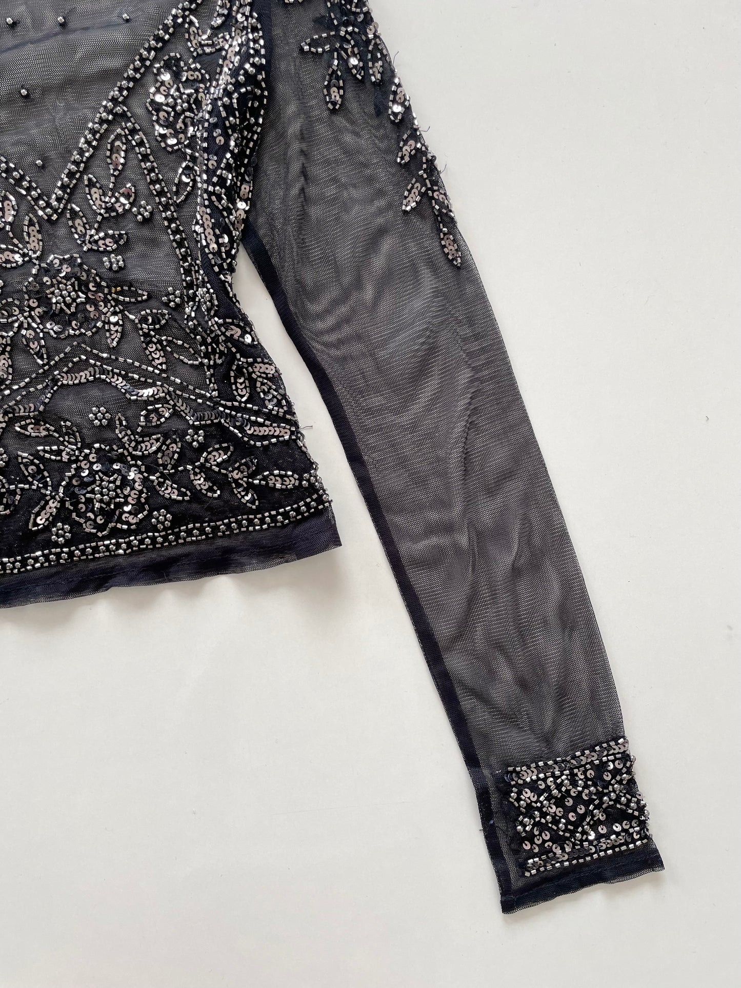 Heavily Embroidered Sheer Top-Bust 32 to 34