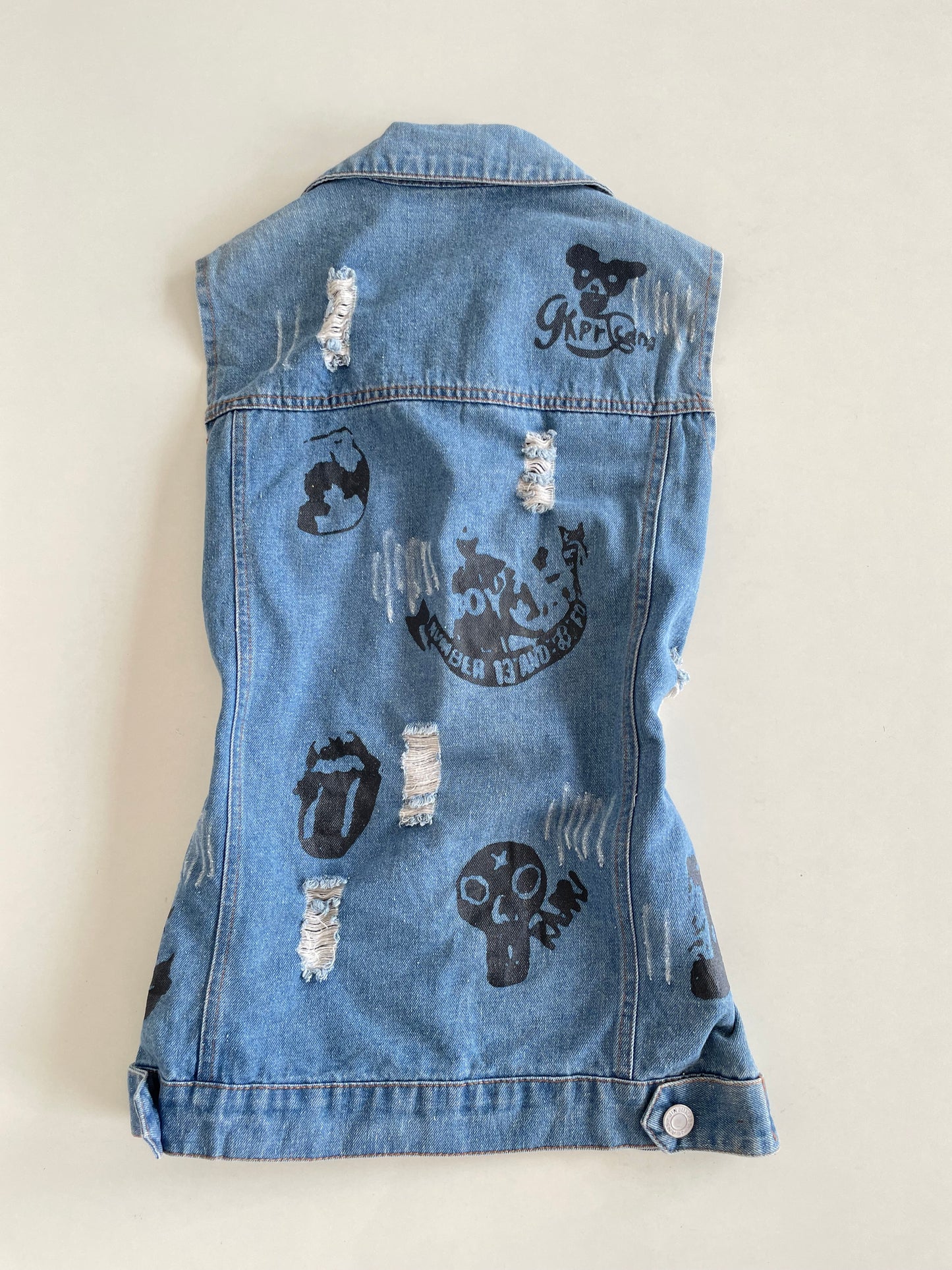 Patchwork Denim Top-Bust 38