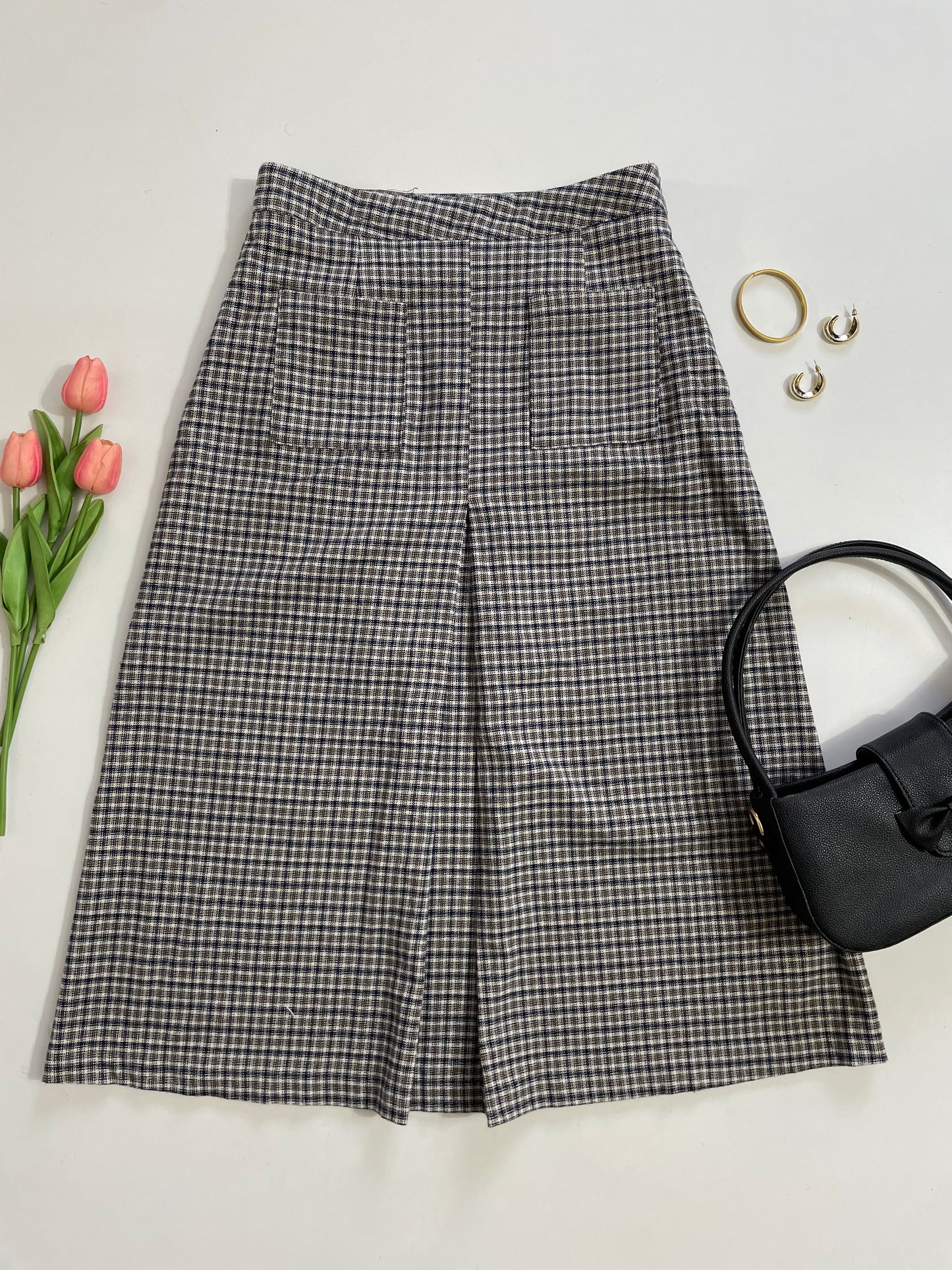 Vivre Plaid Warm Long Skirt - Waist 28