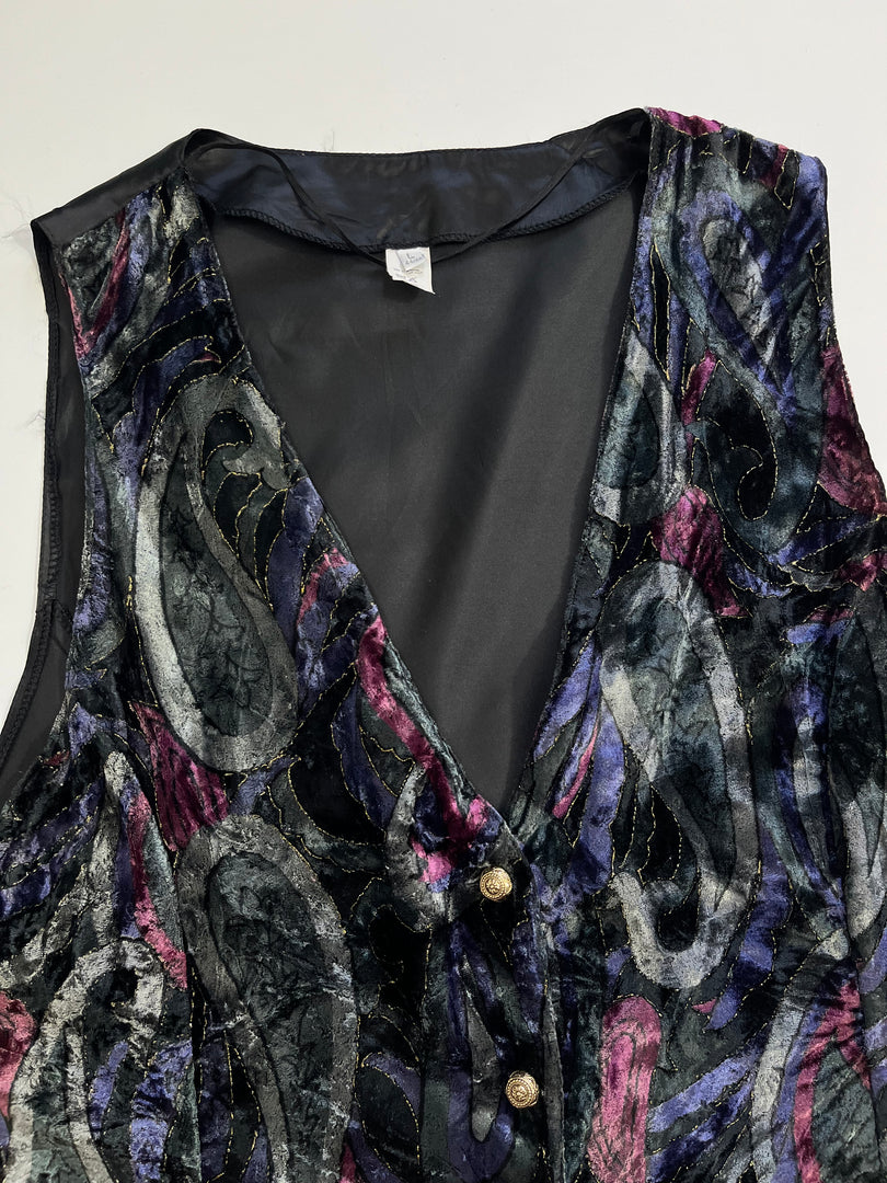 Paisley Soft Velvet Waistcoat-Bust 44