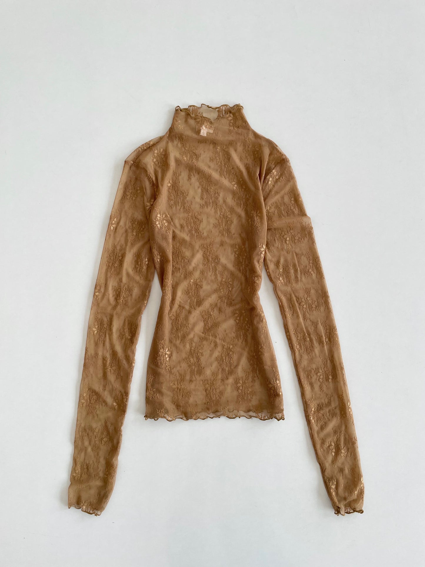 Hem & Thread Lace Sheer Top-Bust 34 to 36