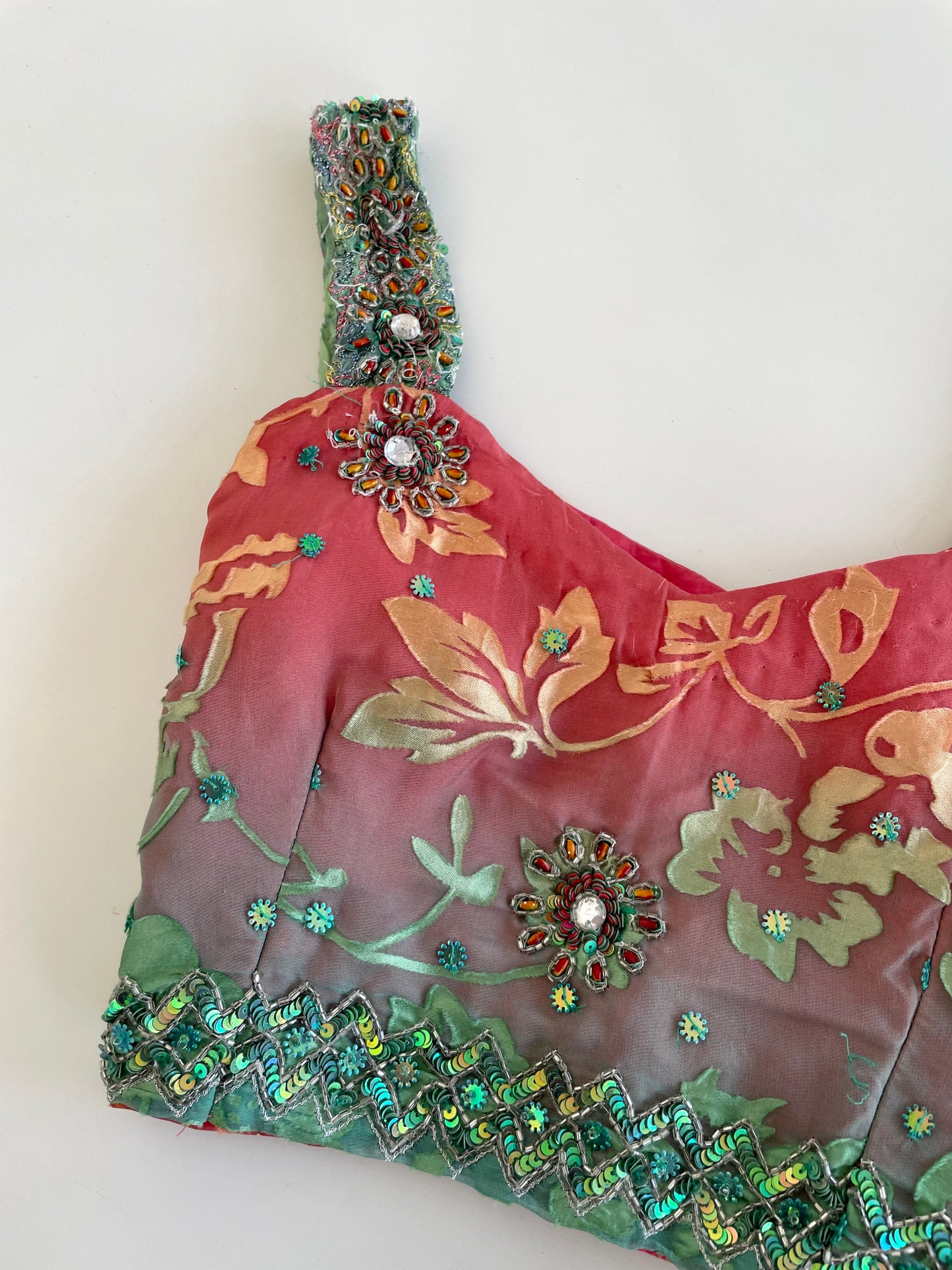 Heavily Hand Embroidered Desi Top-Bust 32