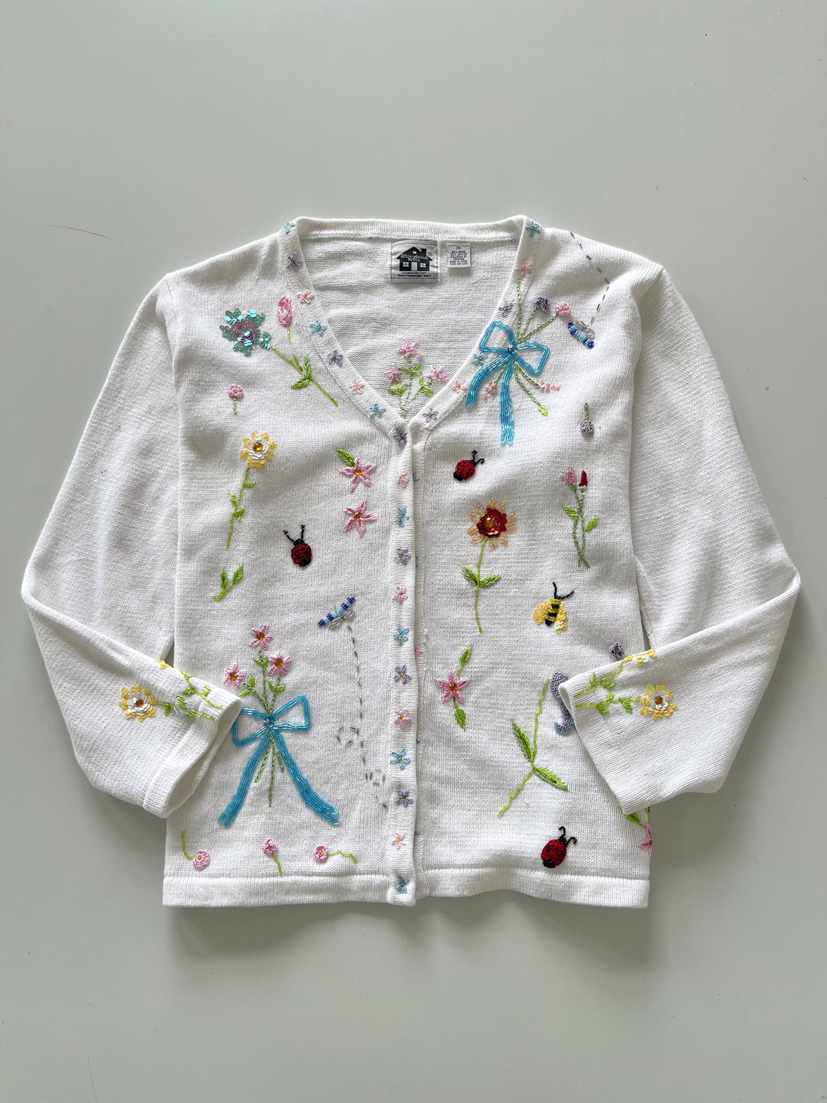 Storybook Knits Hand Embroidered Cardigan Sweater-Bust 52