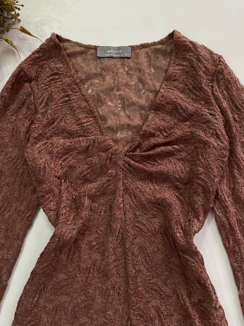 Jacqui E Semi Sheer Top-Bust 32 to 34