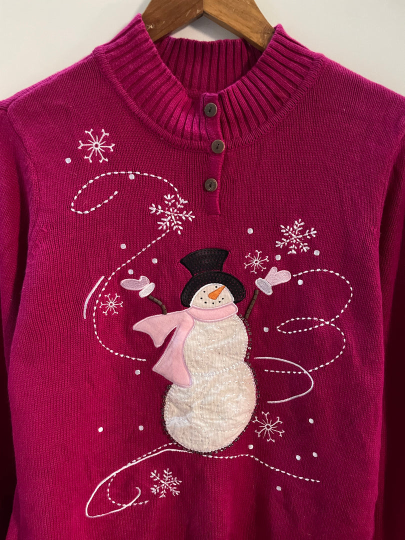 Christopher & Banks Embroidered Christmas Sweater-Chest 40