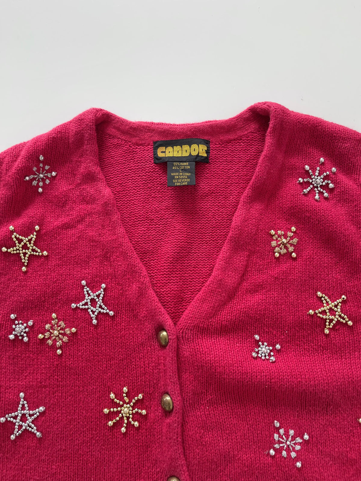 Candor Embroidered Christmas Vest Sweater-Bust 44