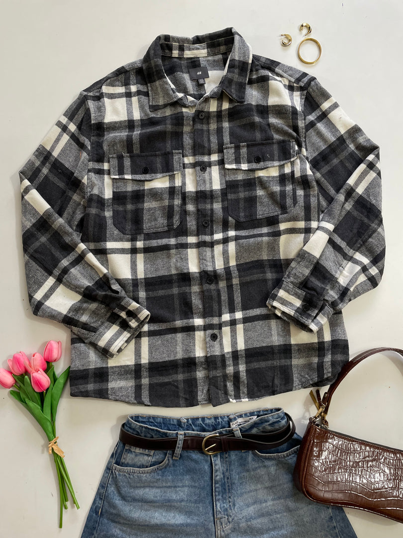 H&m Thick Flannel Shacket - Bust 52