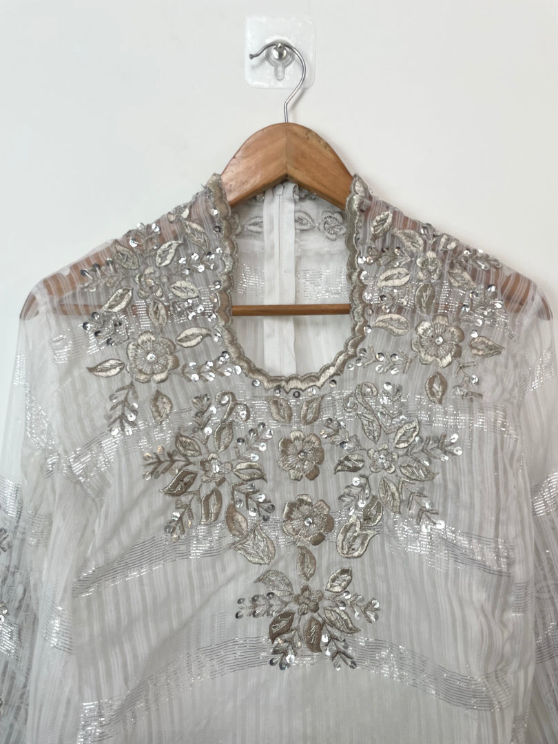 Heavily Embroidered Sheer Top-Bust 40