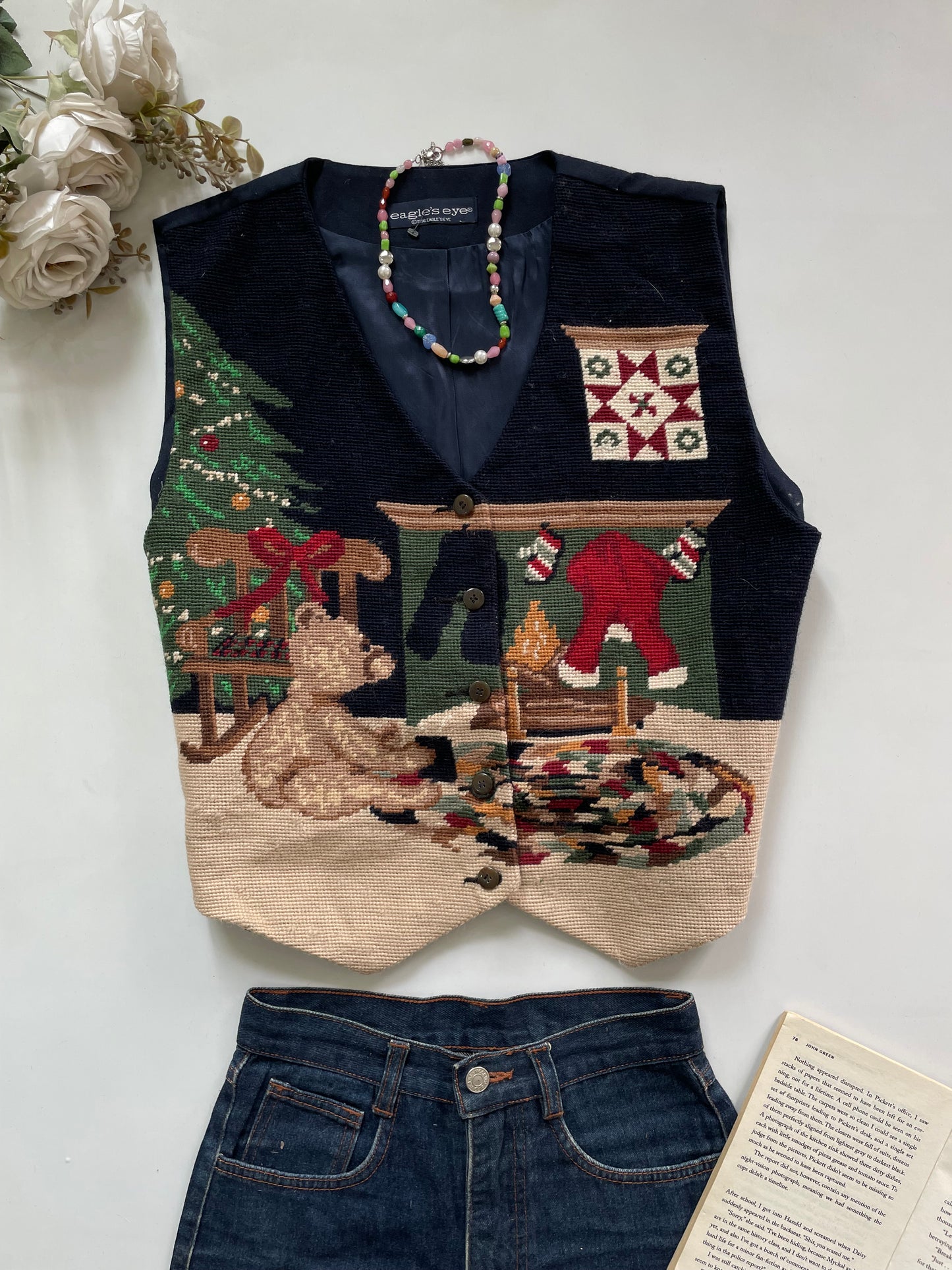 Vintage Jacquard Waistcoat-Bust 42