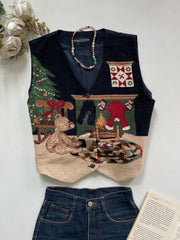 Vintage Jacquard Waistcoat-Bust 42