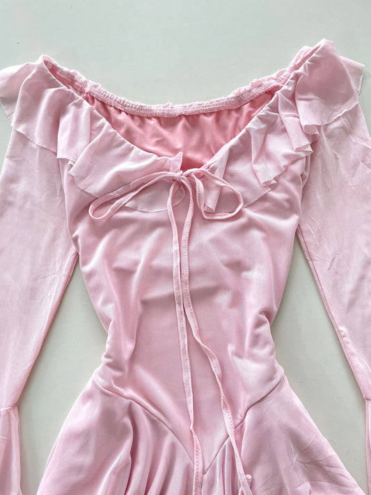 Powder Pink Asymmetric Dress-Bust 32 to 34
