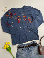 Load image into Gallery viewer, Fall Vibe Vintage Embroidered Cardigan- Bust 48 to 52
