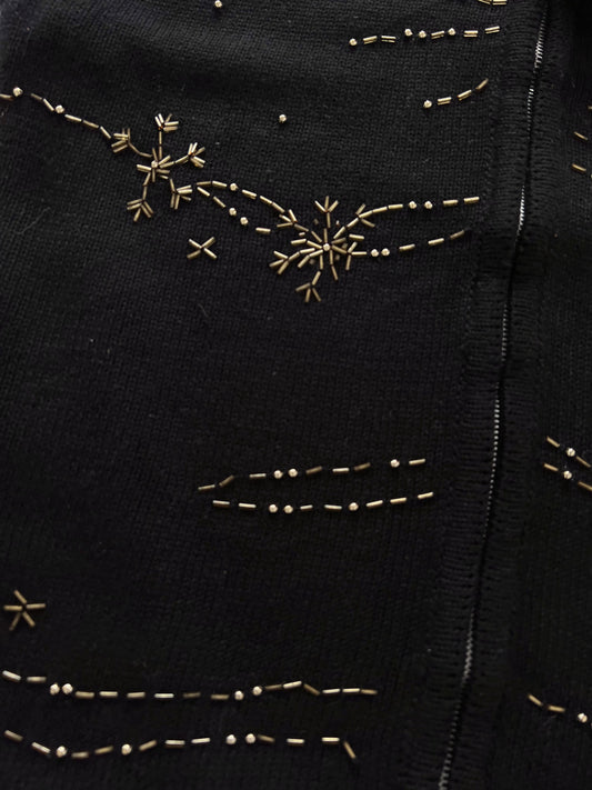 KEREN Hart Embroidered Vest Zipper Sweater-Bust 50