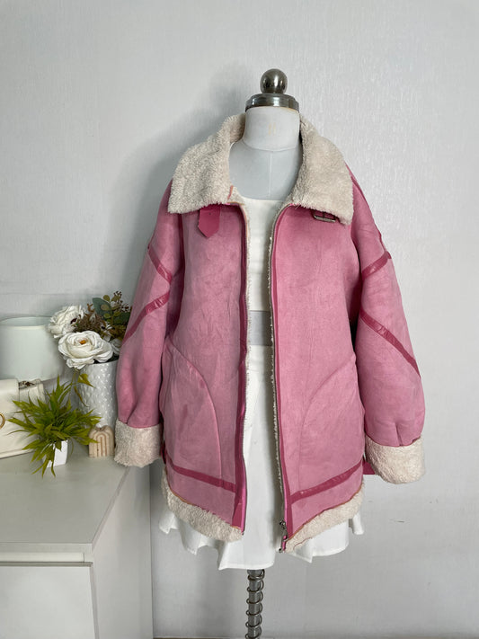 PINK SUEDE JACKET - BUST 46