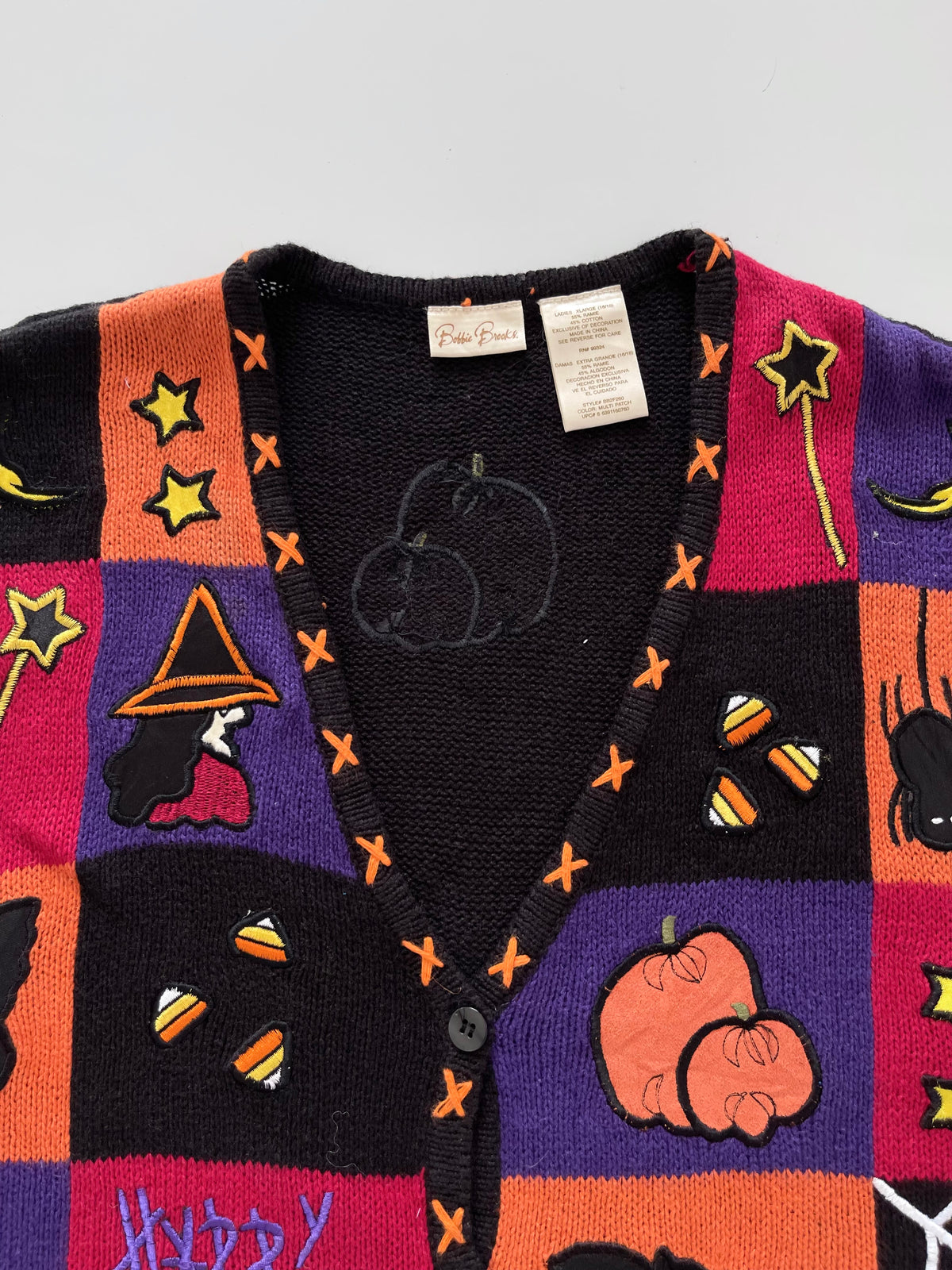 Bobbie Books Embroidered Christmas Vest Sweater-Bust 46