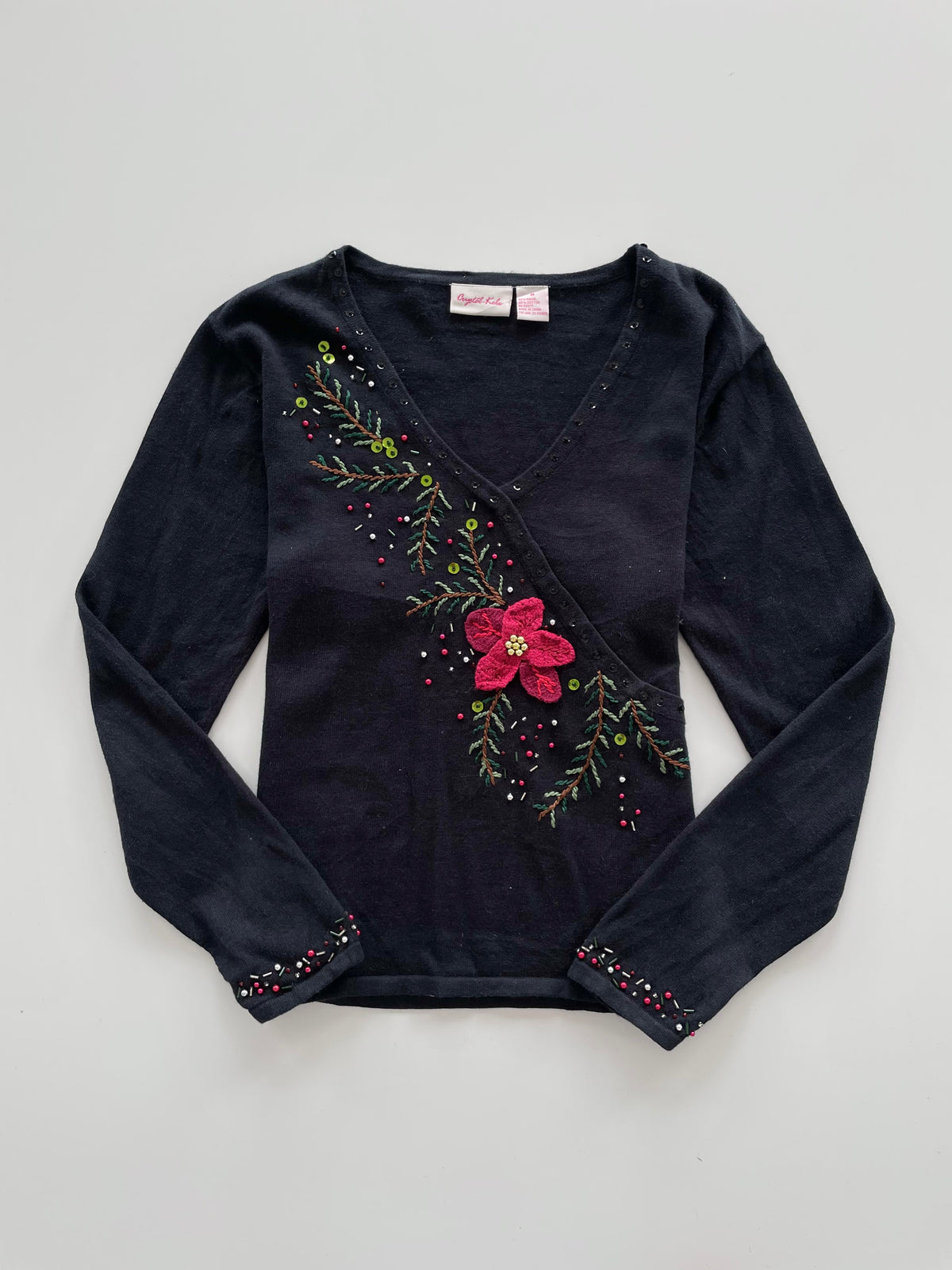 Crystal Kobe Embroidered Vintage Sweater-Bust 40