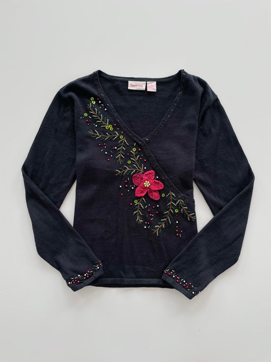 Crystal Kobe Embroidered Vintage Sweater-Bust 40