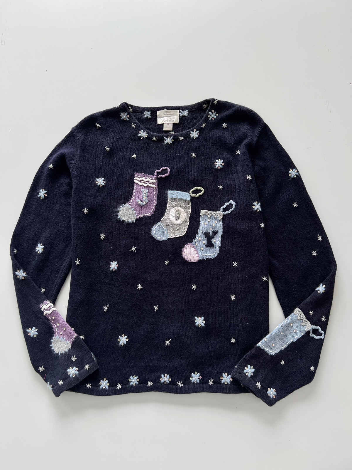 Christopher&Banks Embroidered Christmas Sweater-Bust 42