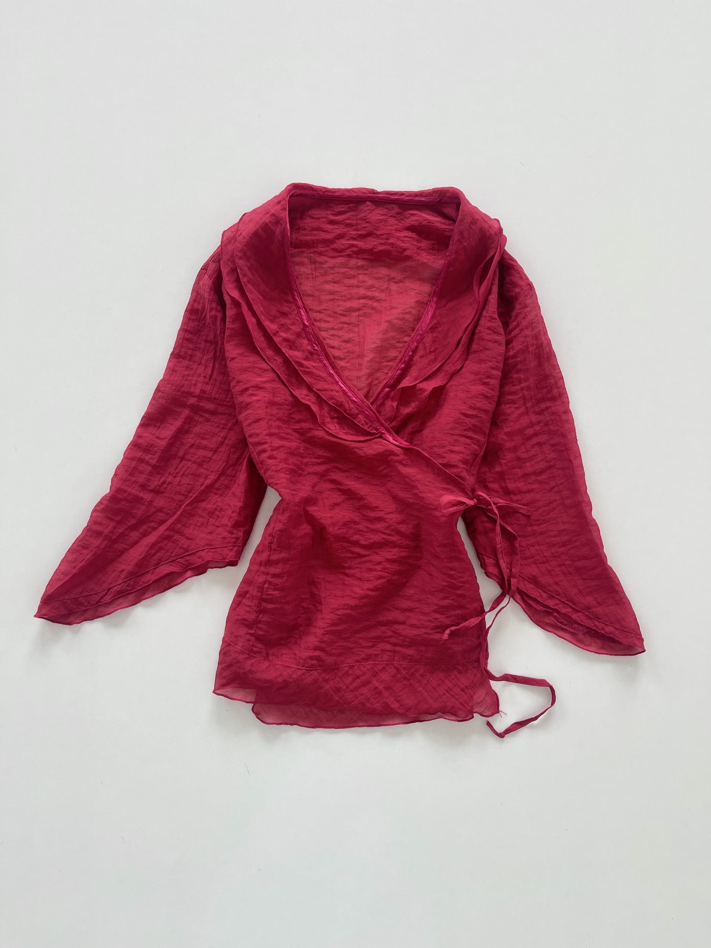 Cherry Wraparound Top-Bust 40 to 42