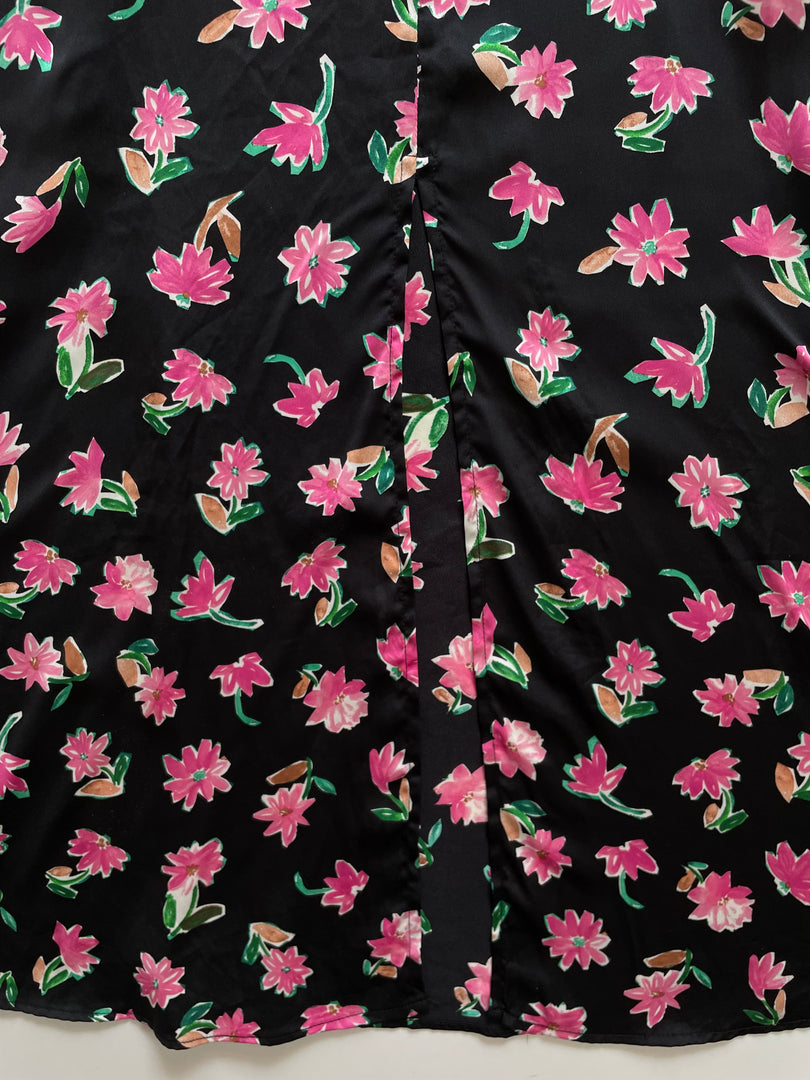 ZARA SATIN FLORAL SKIRT - WAIST 30