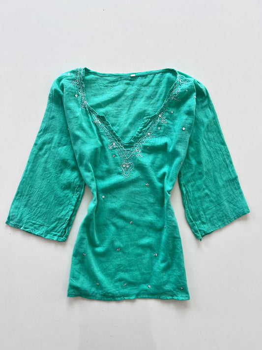 Cotton Embroidered Top-Bust 38