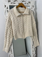 Thick Zipper Sweater-Bust 46