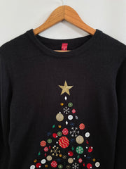 Embroidered Christmas Sweater-Bust 36