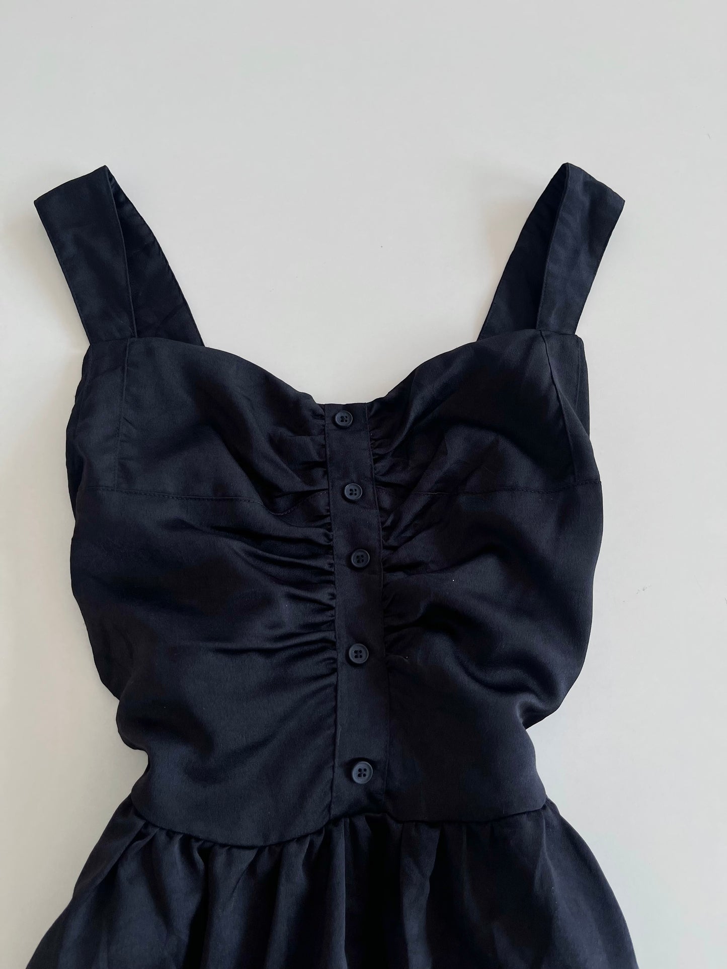 Ruched Black Dress-Bust 36