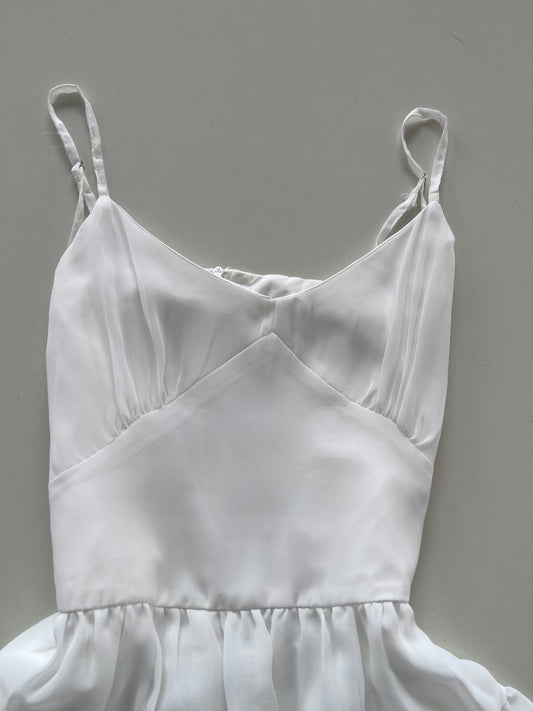 Angel Ruffle & Lace Slip Dress-Bust 36