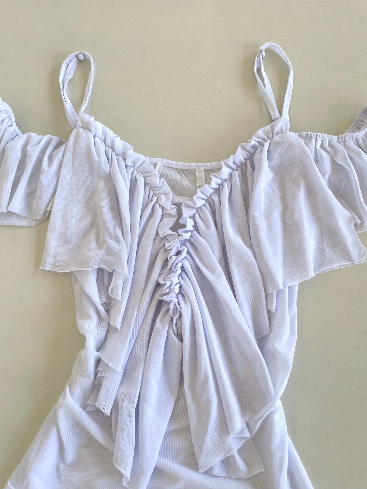 White Sheer Bodysuit-Bust 34 to 36