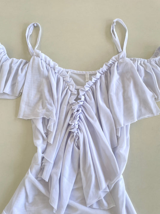 White Sheer Bodysuit-Bust 34 to 36