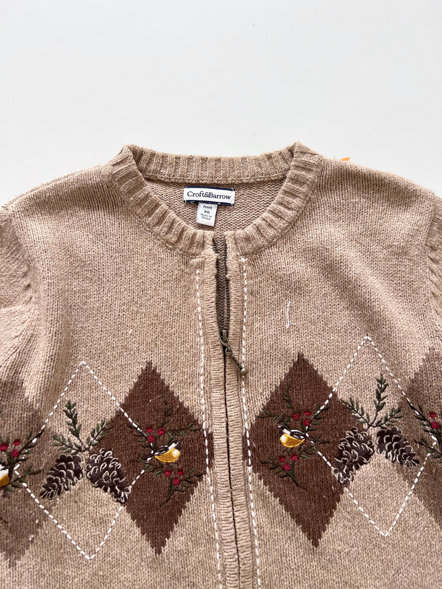 Croft&Barrow Embroidered Zipper -Bust 40