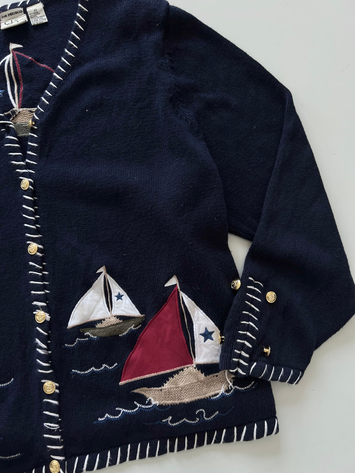 CJ Banks Embroidered Cardigan Sweater-Bust 58