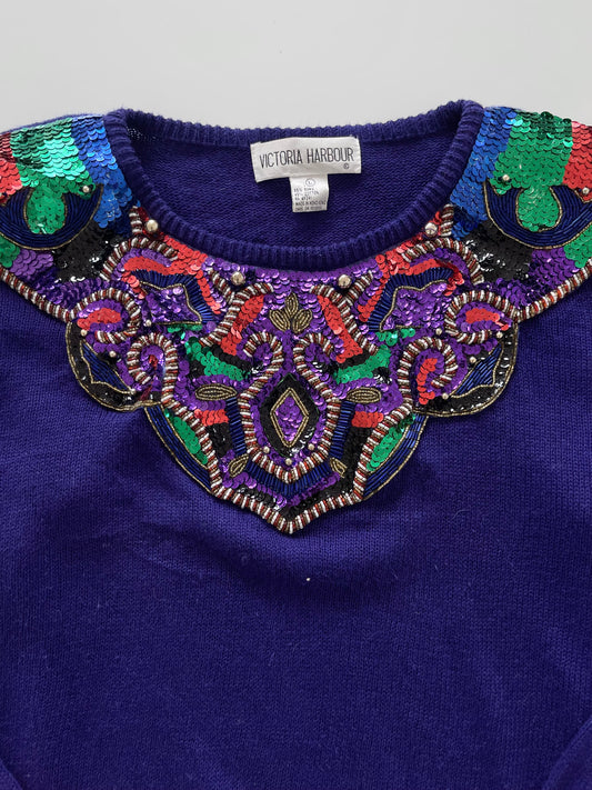 Victoria Harbour Embroidered Sweater-Bust 46