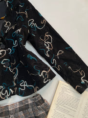 Briachy Embroidered Vintage Corduroy Blazer-Bust 40