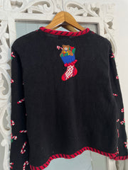 Embroidered Christmas Sweater-Bust 40