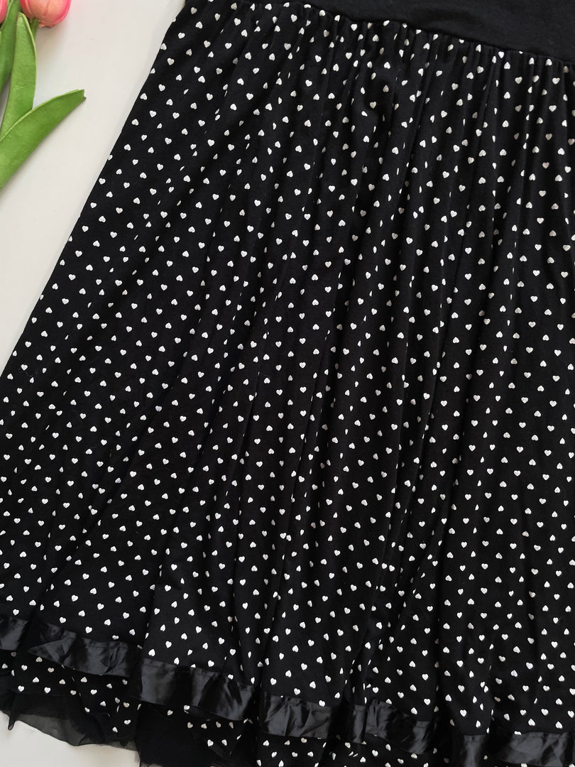 HEARTS BLACK SKIRT - WAIST 30 TO 34